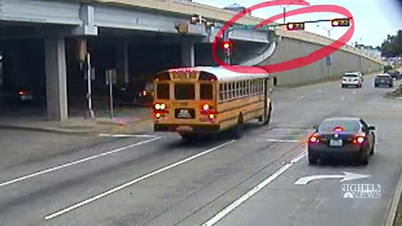 School Bus Drivers Caught by Red Light Cameras Rarely Punished
