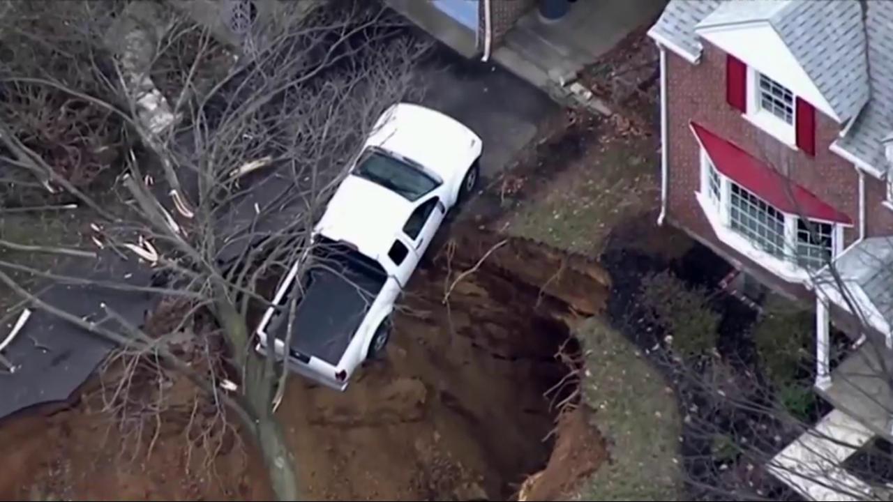 See the massive sinkhole that opened in Philadelphia suburb