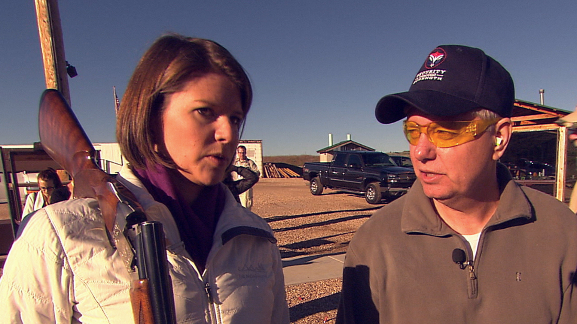 Lindsey Graham teaches Kasie Hunt how to trap shoot