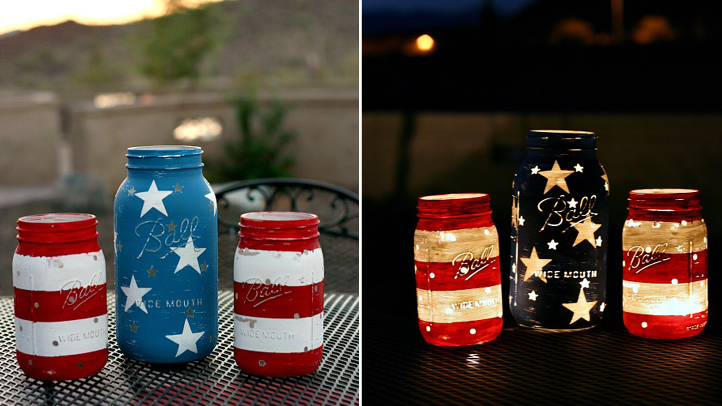 Patriotic Mason Jars 3 Pint Mason Jars Mason Jar Set 