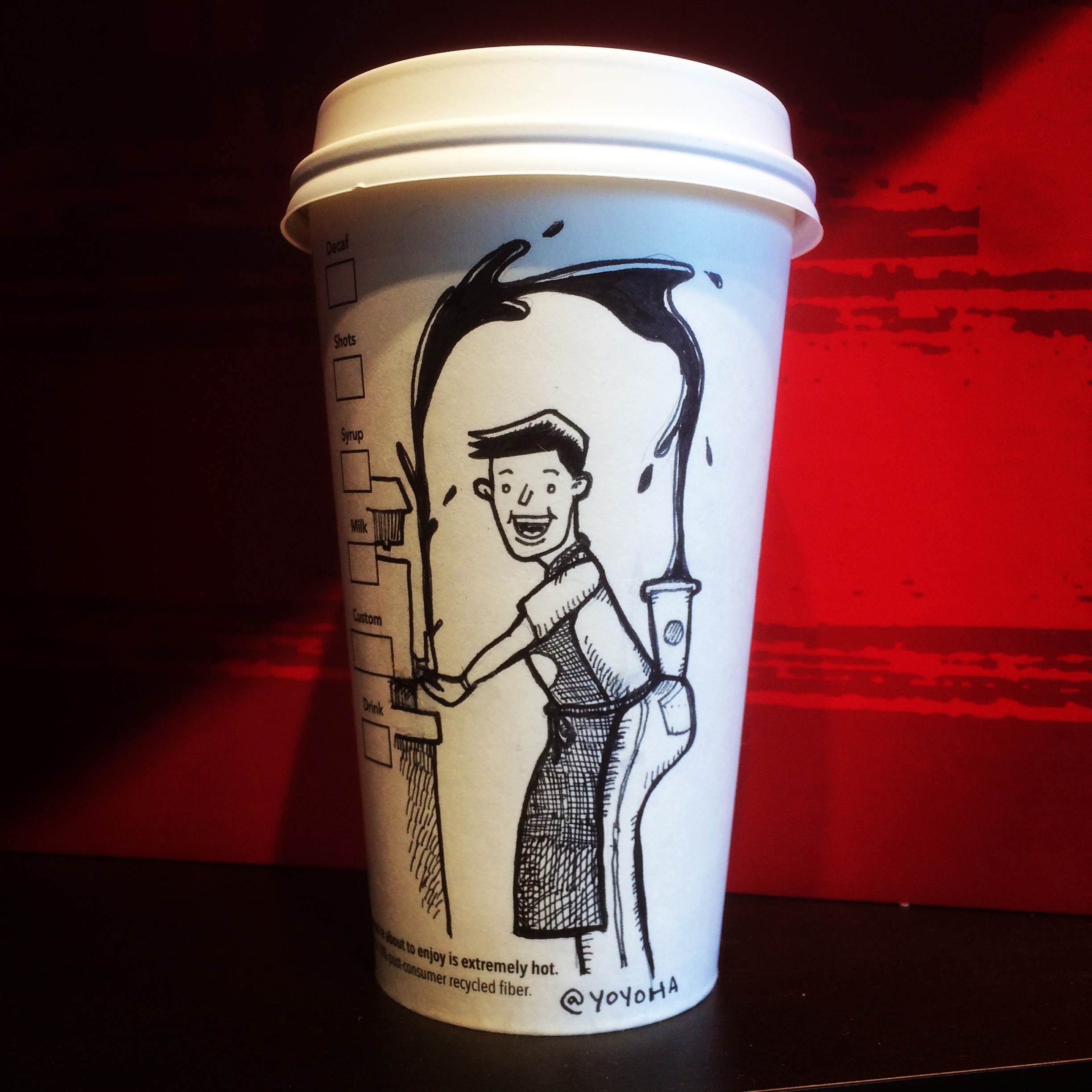 Twitter jokester's 100 coffee-cup cartoons brew up laughs, go viral