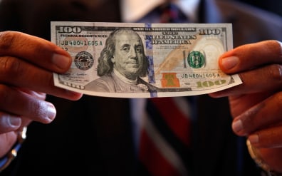 Image: Unveiling Of New Hundred Dollar Bill