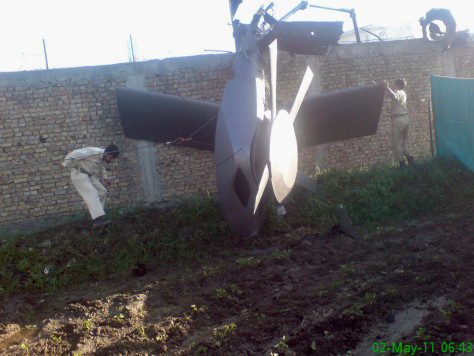 Secret, stealth chopper in compound wreckage? - World news ...
