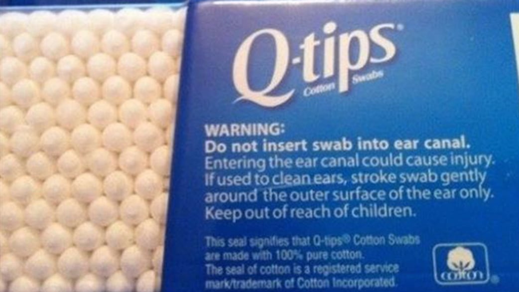 It says it on the box Never use Qtips in your ear