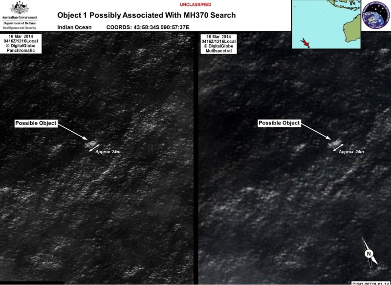 Image: Object 1 that is possibly associated with the missing flight MH370 search