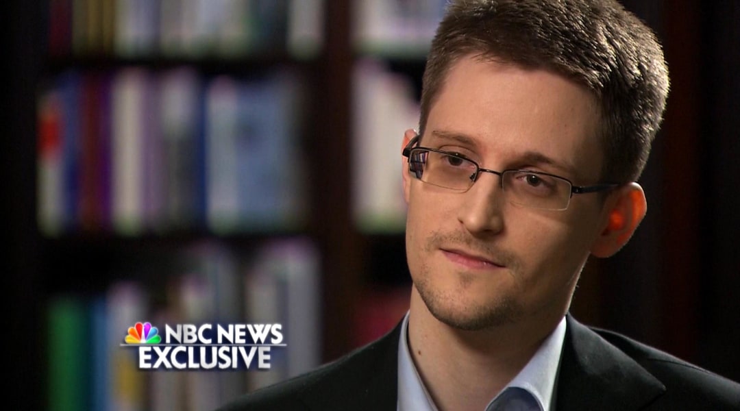 Image: Brian Williams speaks with Edward Snowden during an exclusive interview.