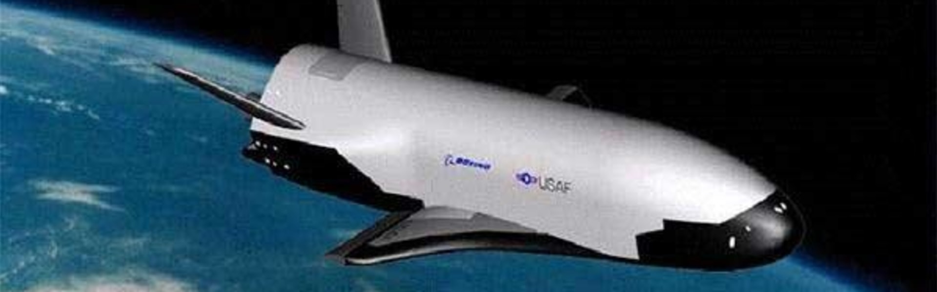 An artist’s conception shows the X-37B space plane in orbit.