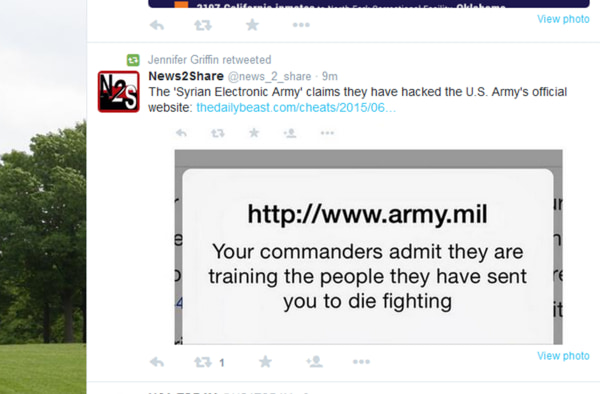 Image: Army website has been hacked