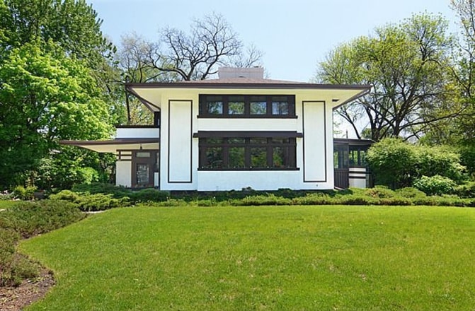 The Stephen M B Hunt House, in particular, is a spectacular example of classic Wright design. It's currently on the market for just under $700,000.
