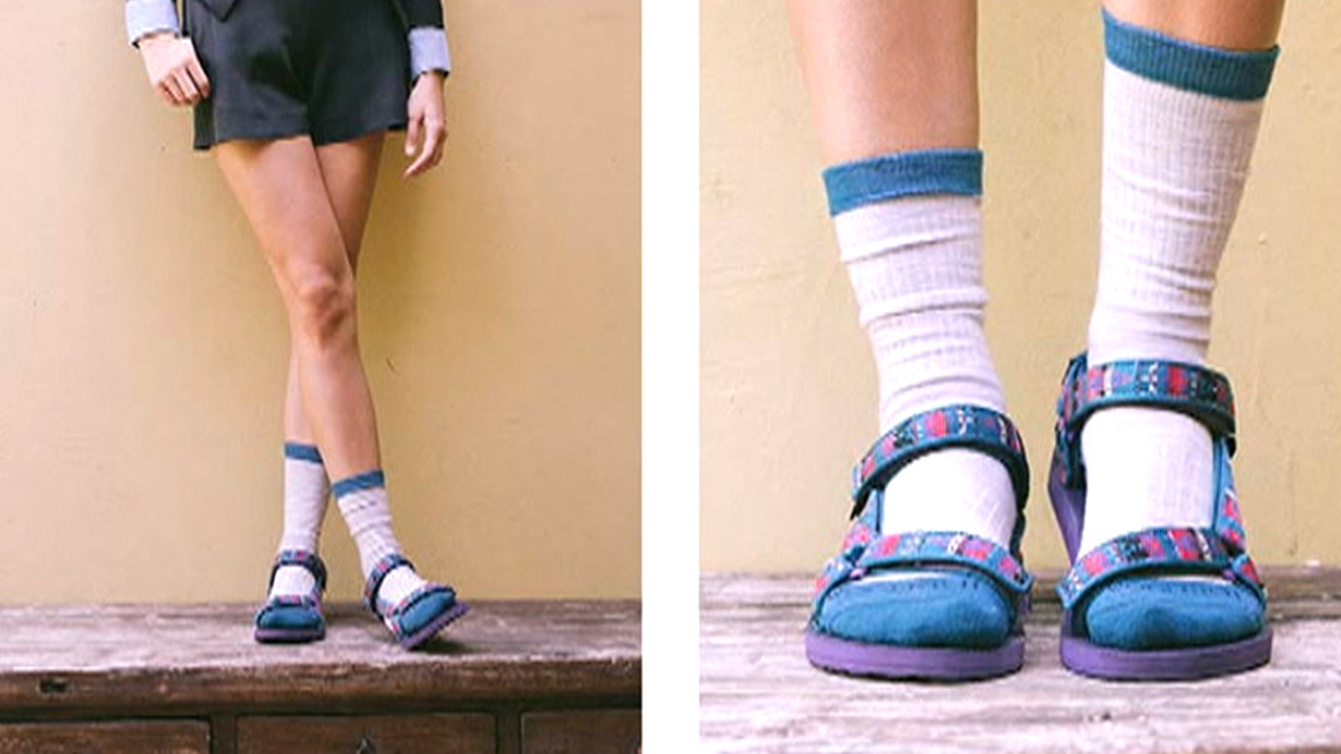 Socks and sandals are a new trend as Dad's driveway fashion the runway