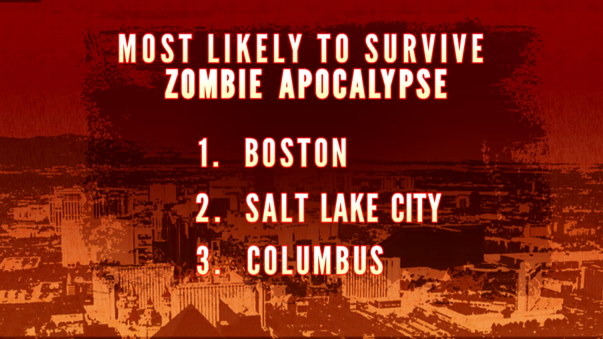 Which US city would ‘fare best’ after a zombie apocalypse? - TODAY.com