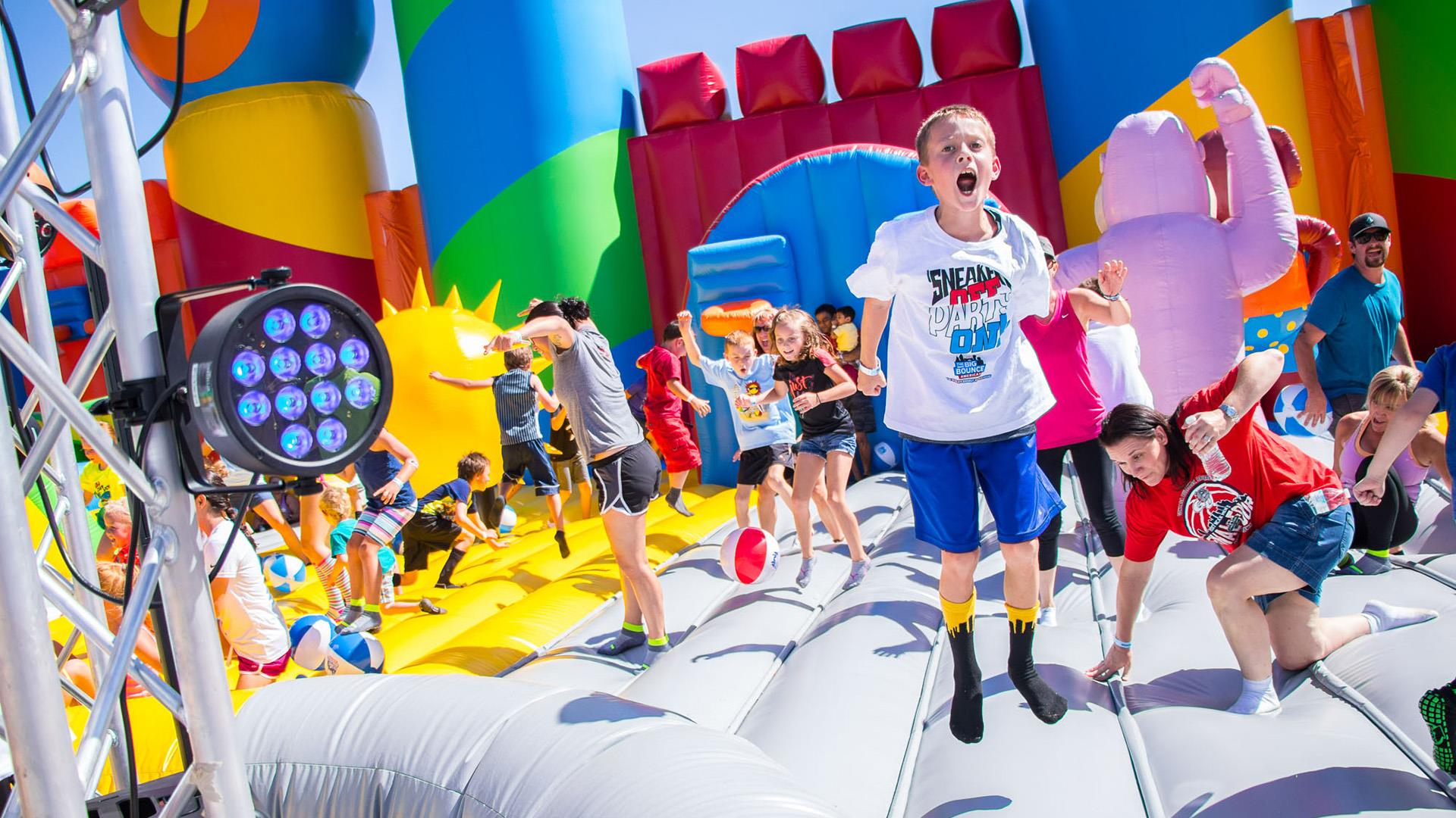 The biggest bounce house in the world is 10,000 square feet