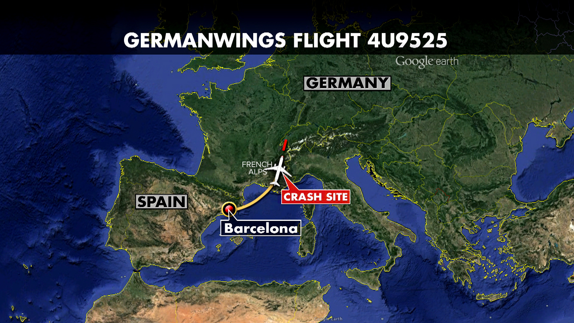 Animation Shows Germanwings Flight Path