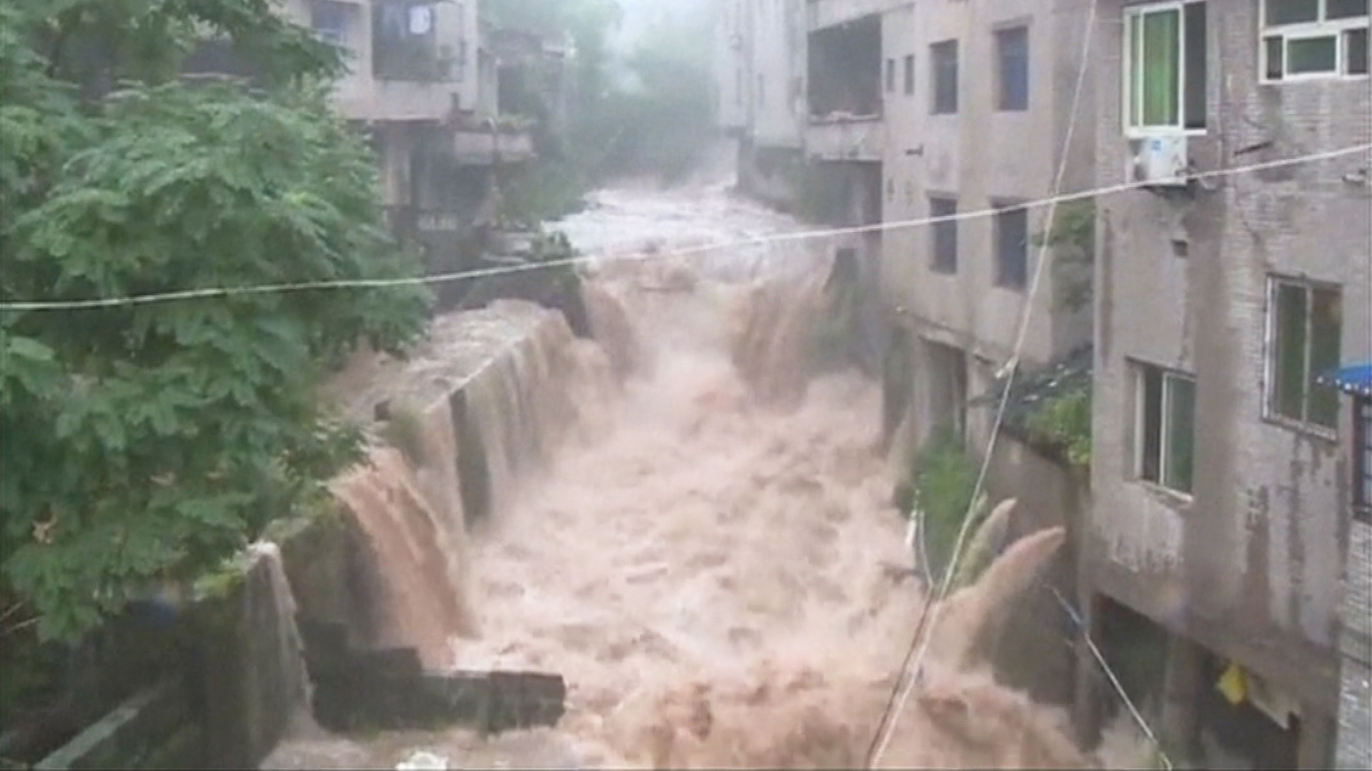 Flooding Destroys Roads in China