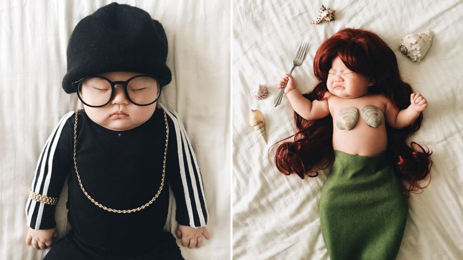 Mom dresses up baby while she naps, and the results are 