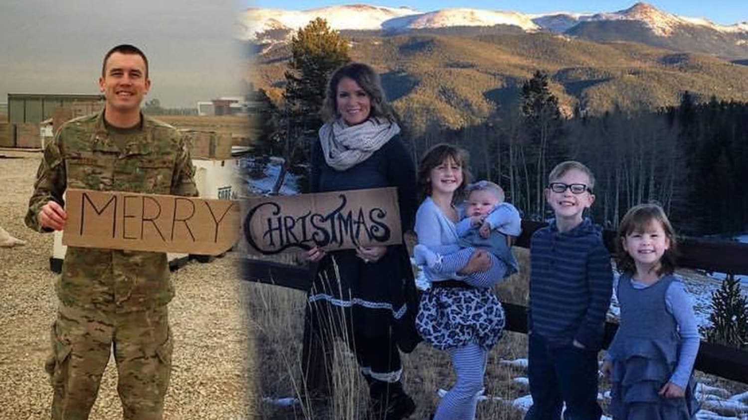 Military wife includes deployed husband in family Christmas photo