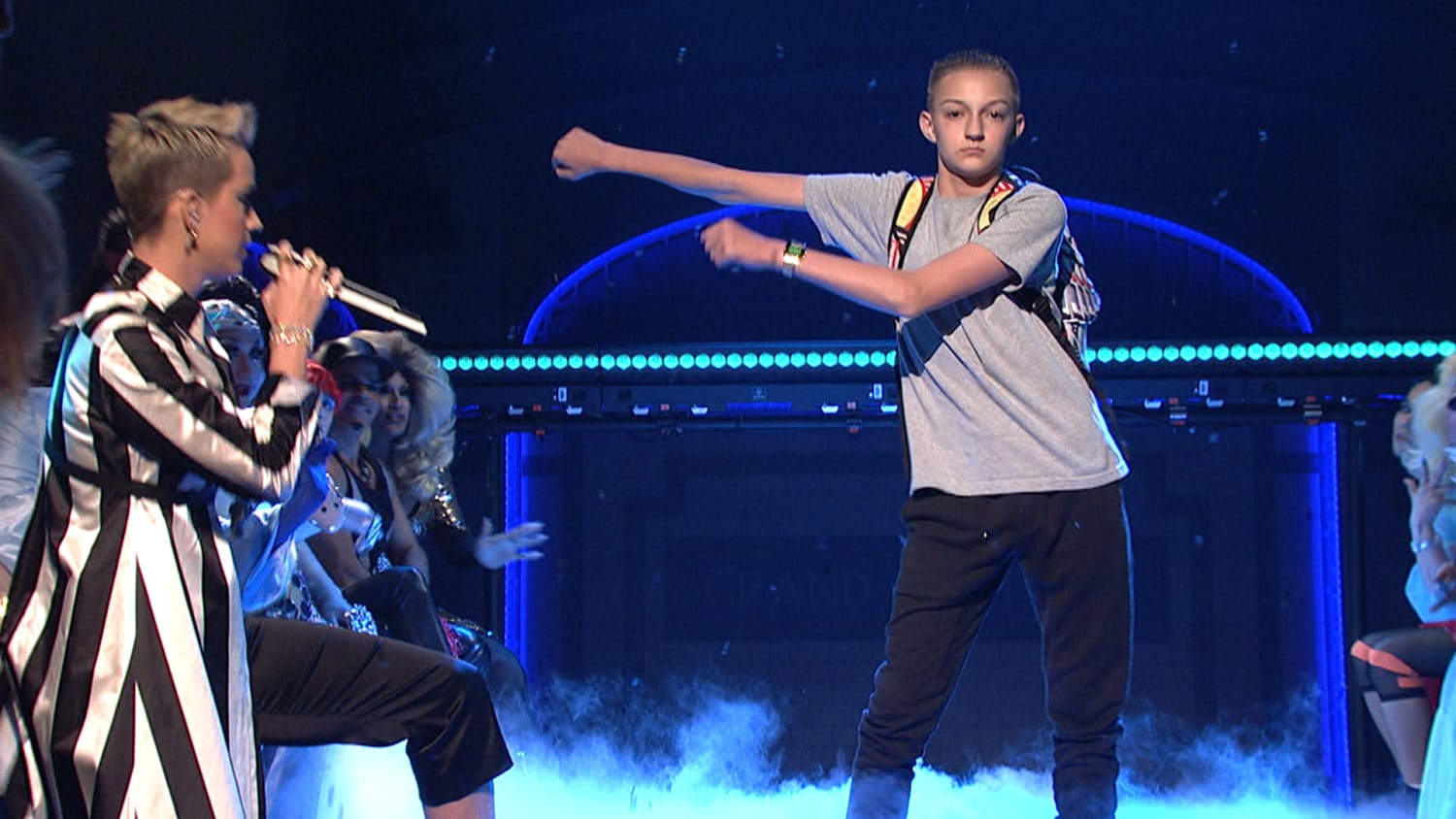 'Backpack kid' steals the show at Katy Perry's 'SNL