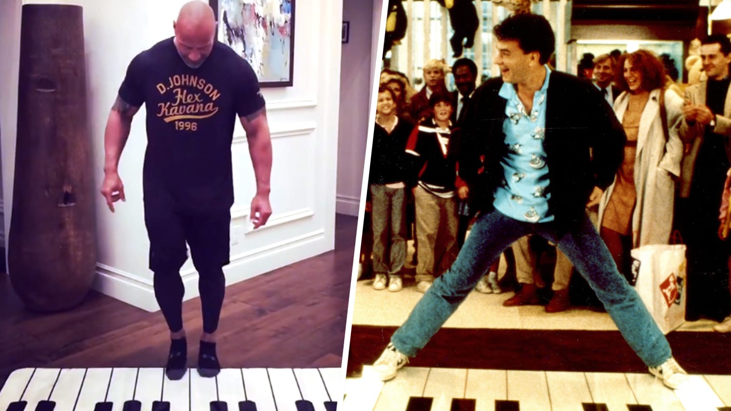 Dwayne Johnson channels Tom Hanks with 'Big' piano moves