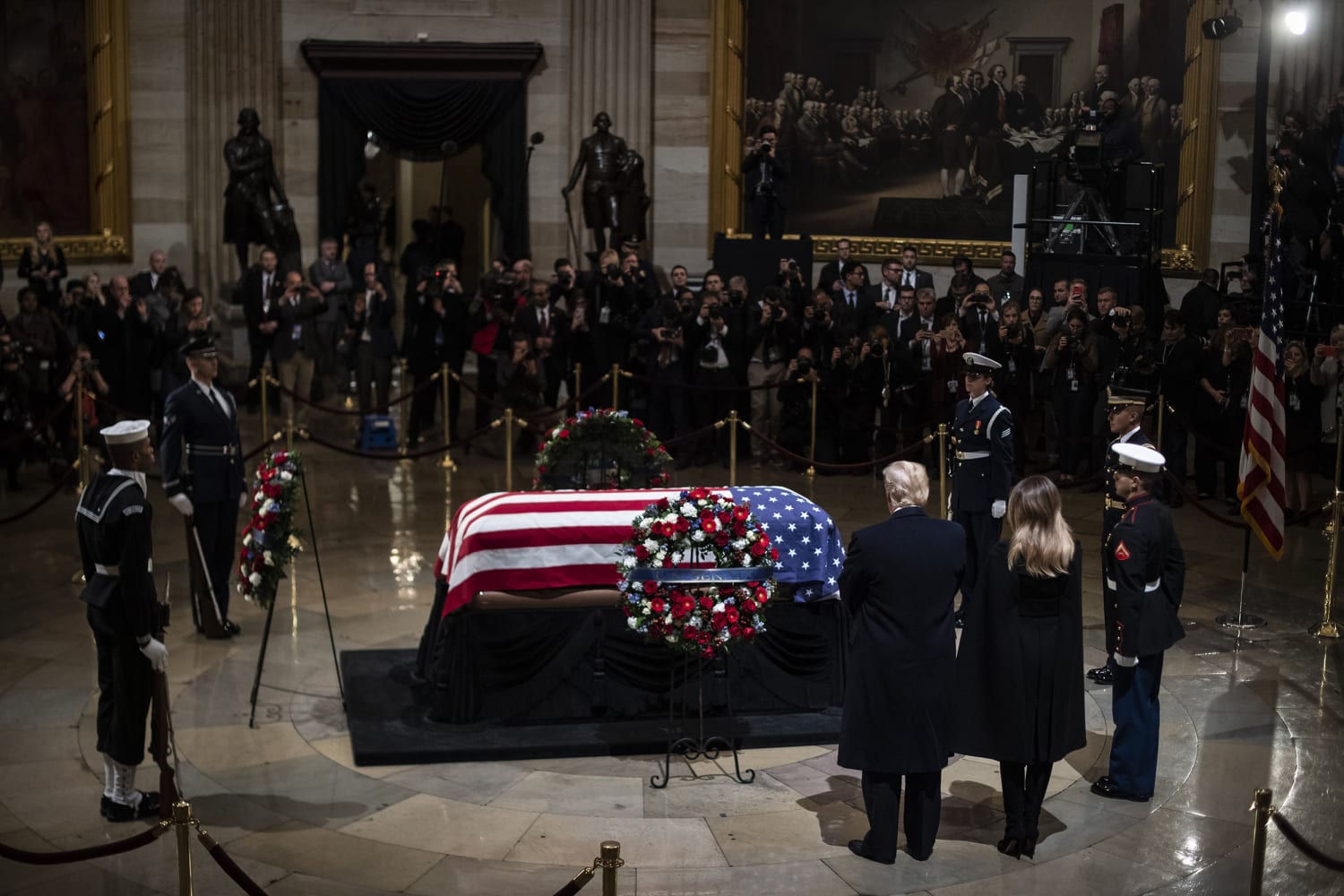 President George H.W. Bush lies in state at Capitol