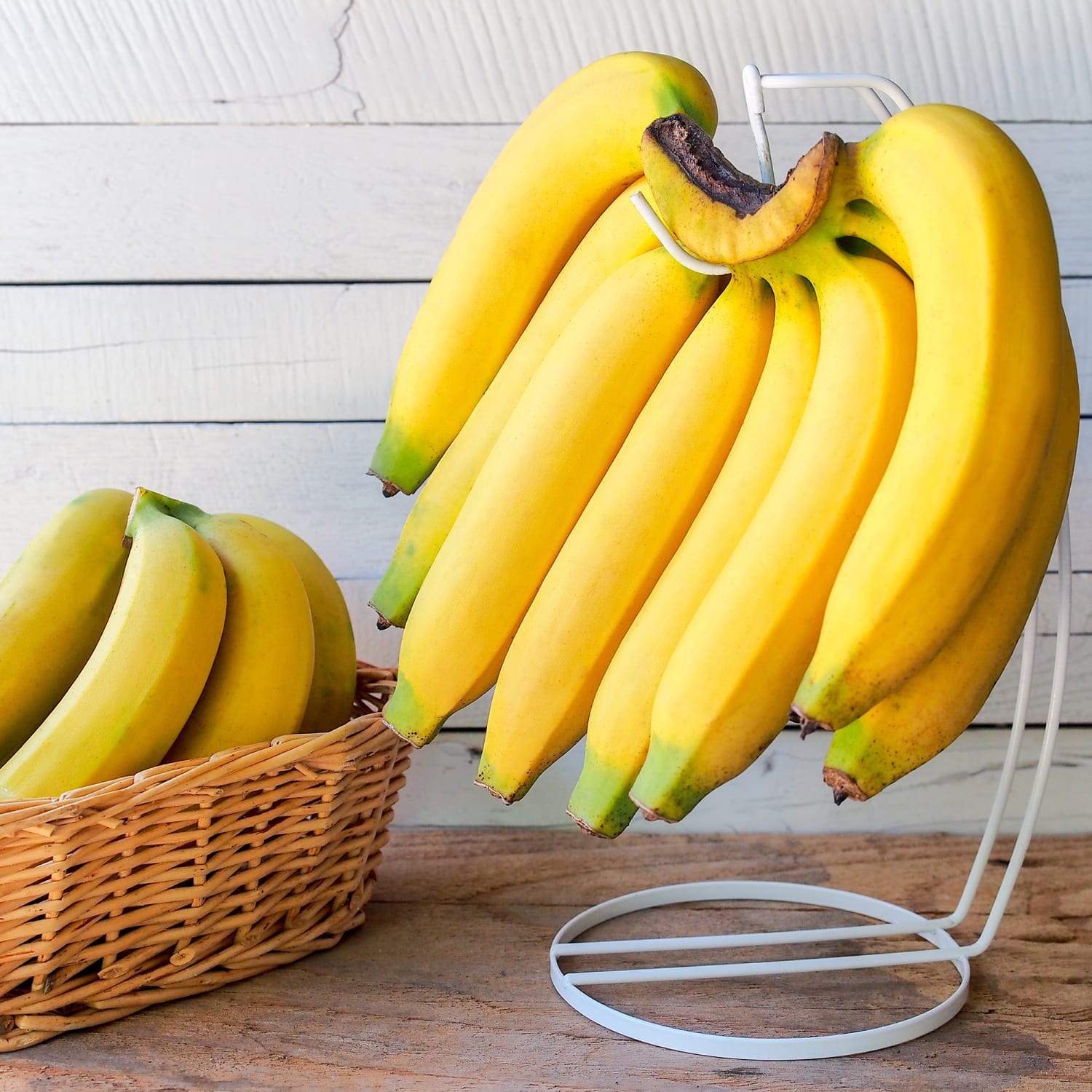 Hang the bananas using a banana hanger to prevent bruising.