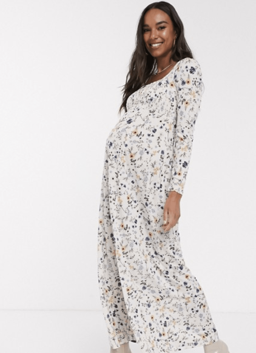 jessica simpson flutter sleeve floral wrap maternity dress