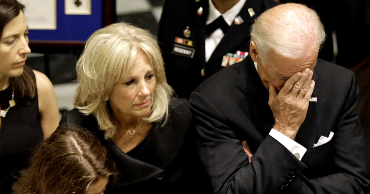 Joe Biden overcome at son Beau's memorial