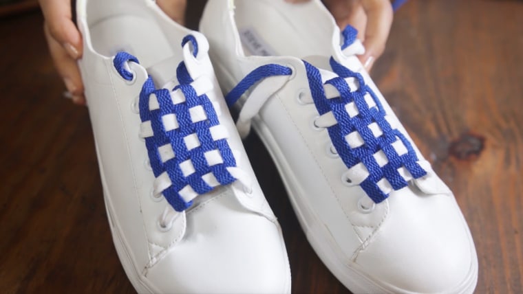 checkerboard shoe lacing
