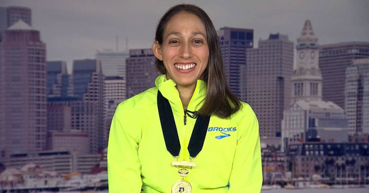 Des Linden, first US woman to win Boston Marathon since 1985, talks to ...