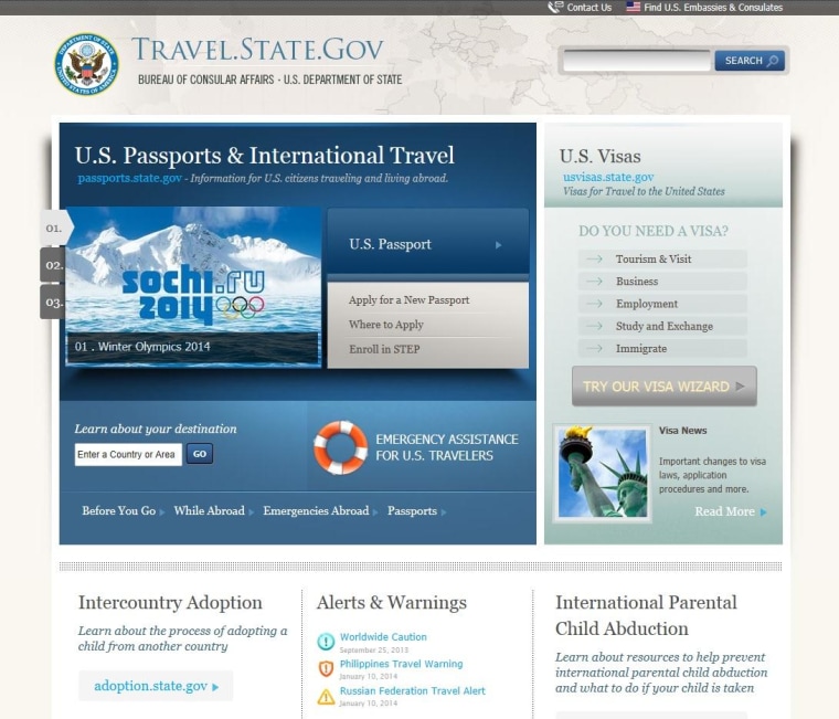 travel.state.gov check status