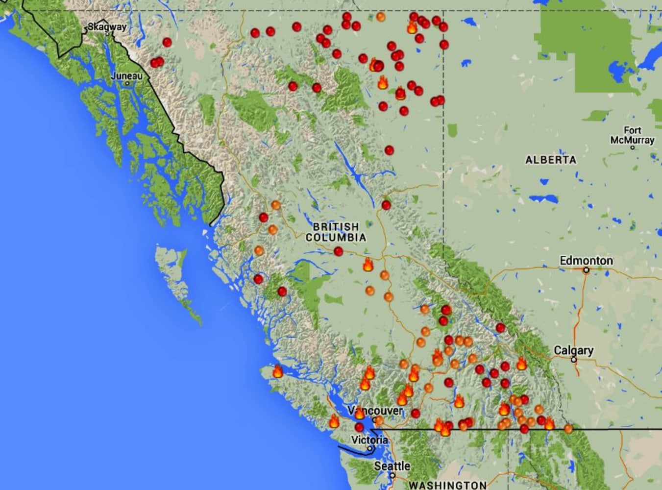 Fires In Bc Today Map