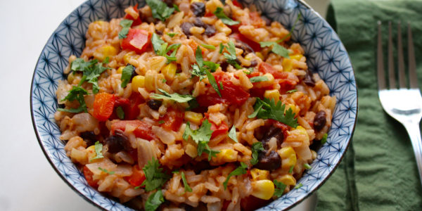 One-Pot Mexican Rice with Black Beans and Corn