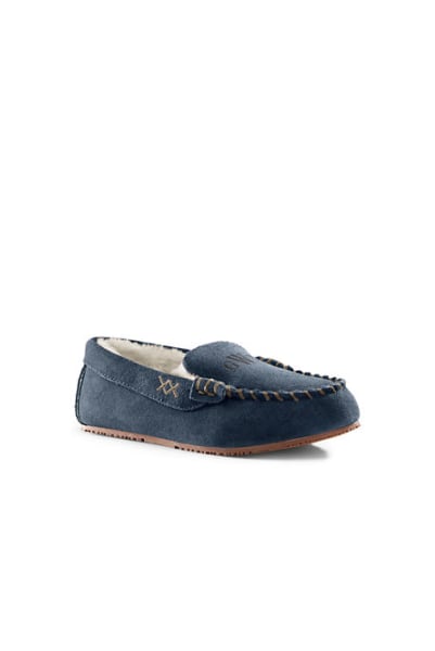 Land's End Personalized Suede Moc Slippers Today Show
