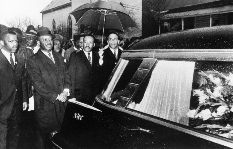 Image: Dr. Martin Luther King, Jr.; John Lewis; Rev. Ralph Abernathy; Rev. Andrew Young; Jimmy Lee Jackson