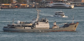 Image: The Russian reconnaissance ship Liman, pictured here in 2016 before it sank.