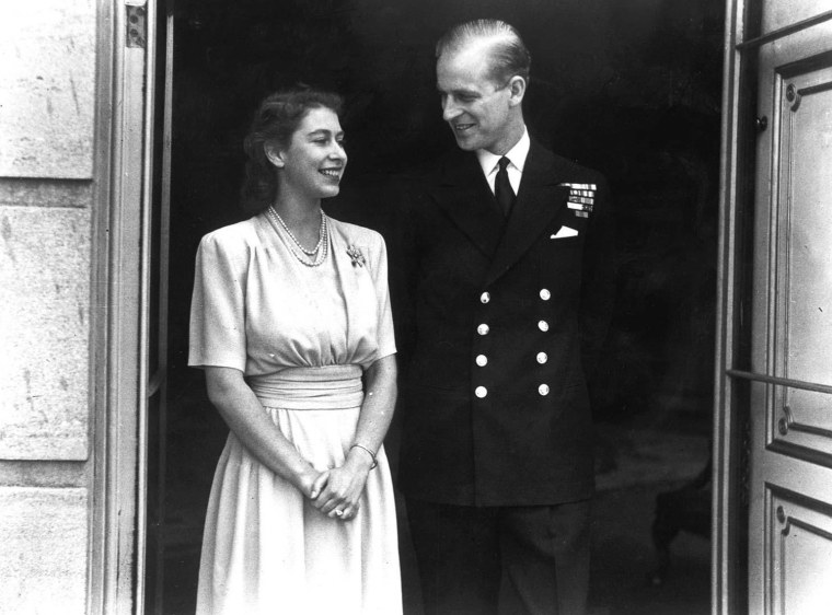 Image: Then Princess Elizabeth and then Philip Mountbatten during their engagement in July 1947.