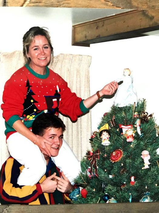 Image: Molly and Joey Daley at Christmas in 1988