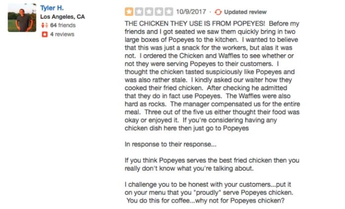 Restaurant caught serving Popeyes chicken gets threats, terrible