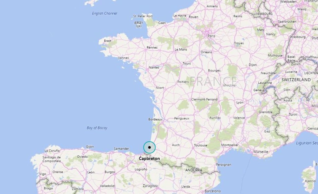 Image: A map showing the location of Capbreton, France
