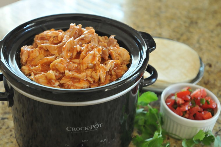 chicken tacos made in slow cooker