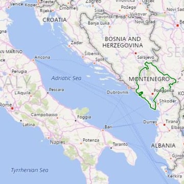Image: Map showing Montenegro