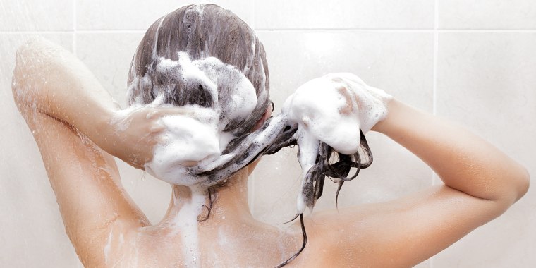 Image result for girl rinsing hair