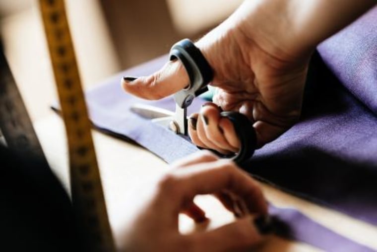 Cutting fabrics at the tailor