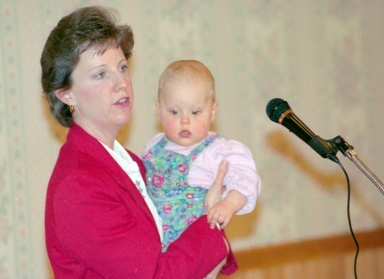Patty Brett brought her 15-month-old daughter to the rally in 2000. 