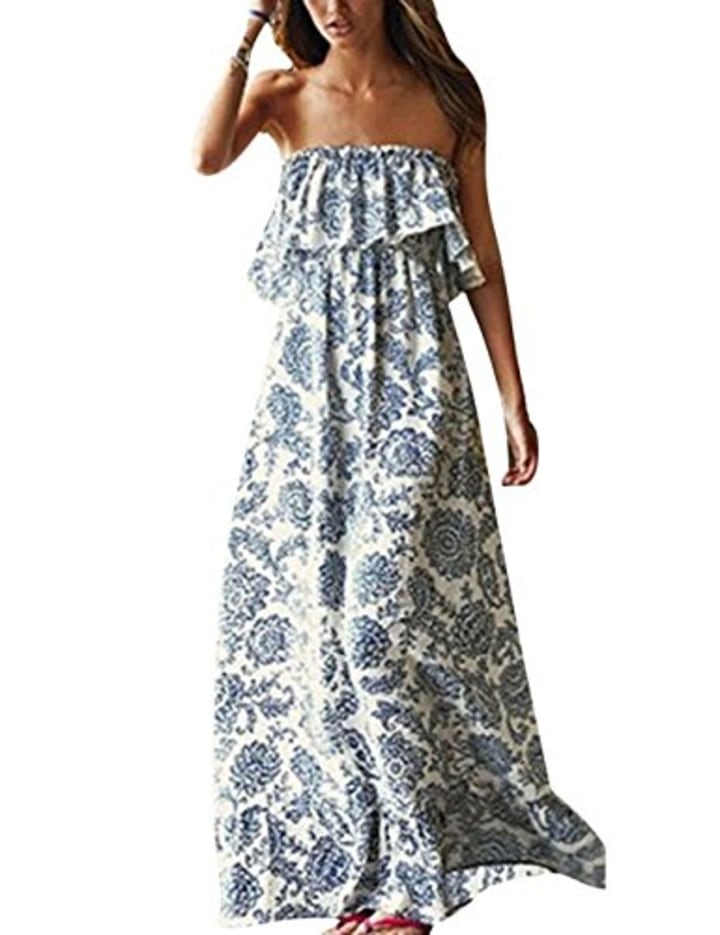 strapless maxi dresses casual