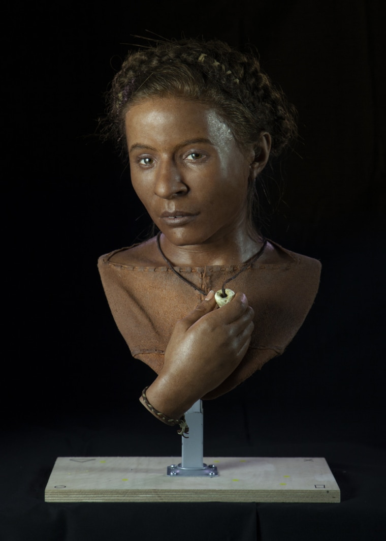 Image: A facial reconstruction of Whitehawk Woman, a 5,600-year-old Neolithic woman from Sussex.