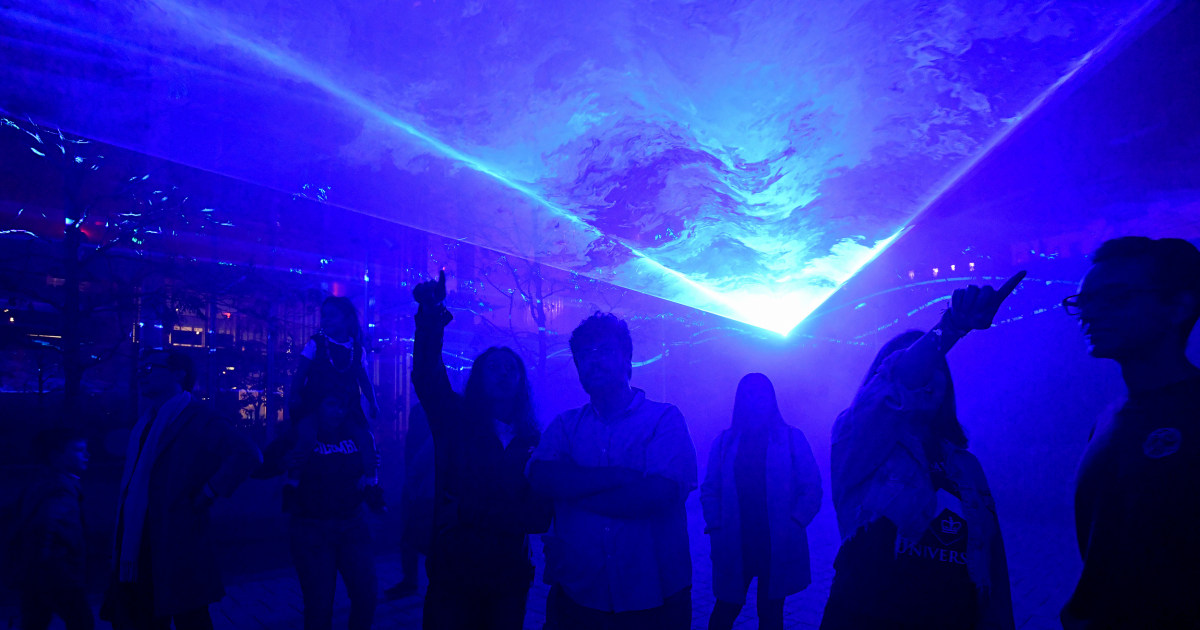 Water world: Art installation at Columbia uses light to teach about climate change - NBC News
