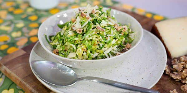 Brussels Sprouts Salad With Walnuts and Cheese