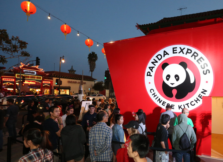 Attendees line up to try Panda Express' General Tso's Chicken at Chinatown Summer Nights in Los Angeles in August 2016.