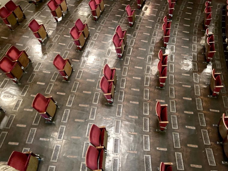 Iconic Berlin theater looks very different with seats removed for ...