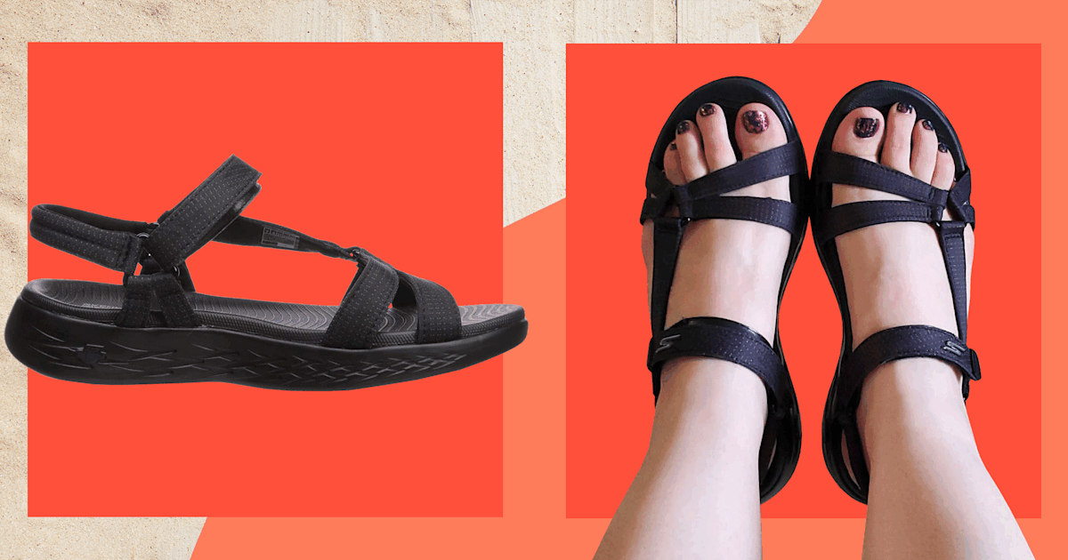 The Skechers On The Go sandals are podiatrist-approved and on sale